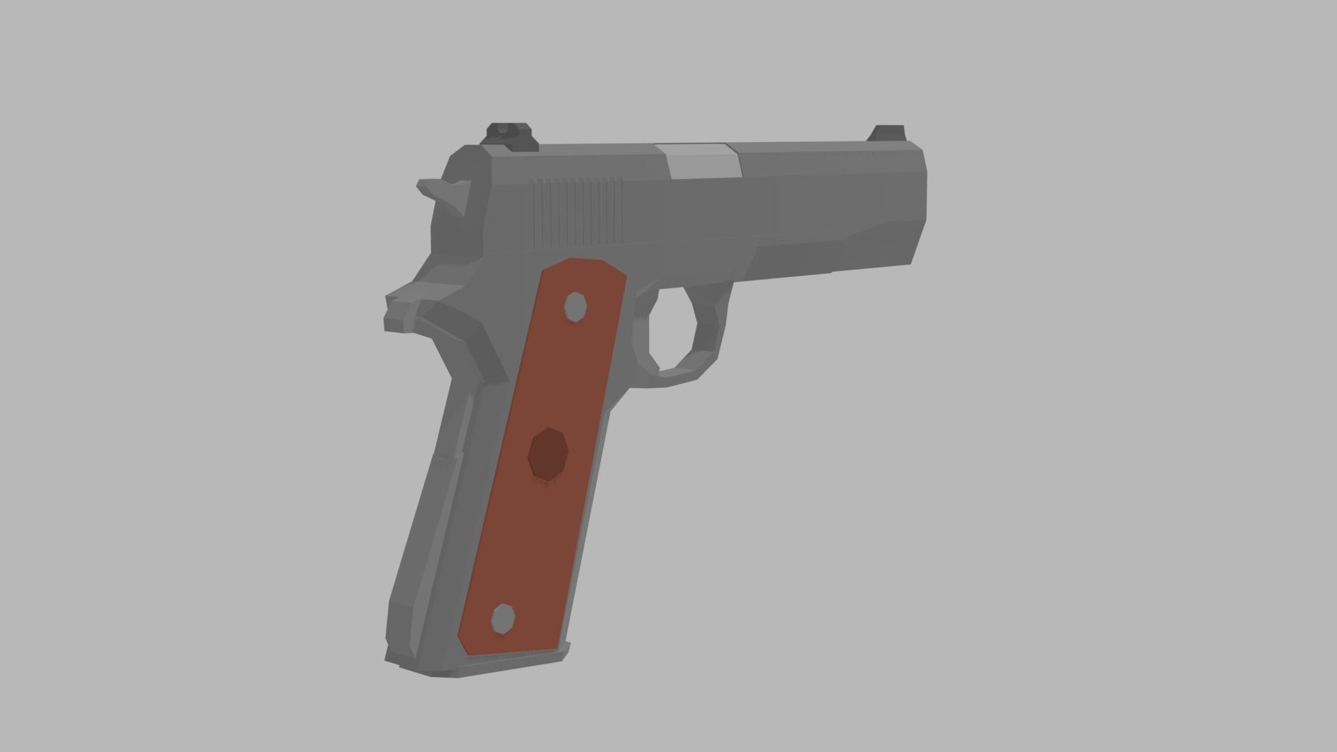 Low Poly Colt  m1911 Low-poly 3D model_1