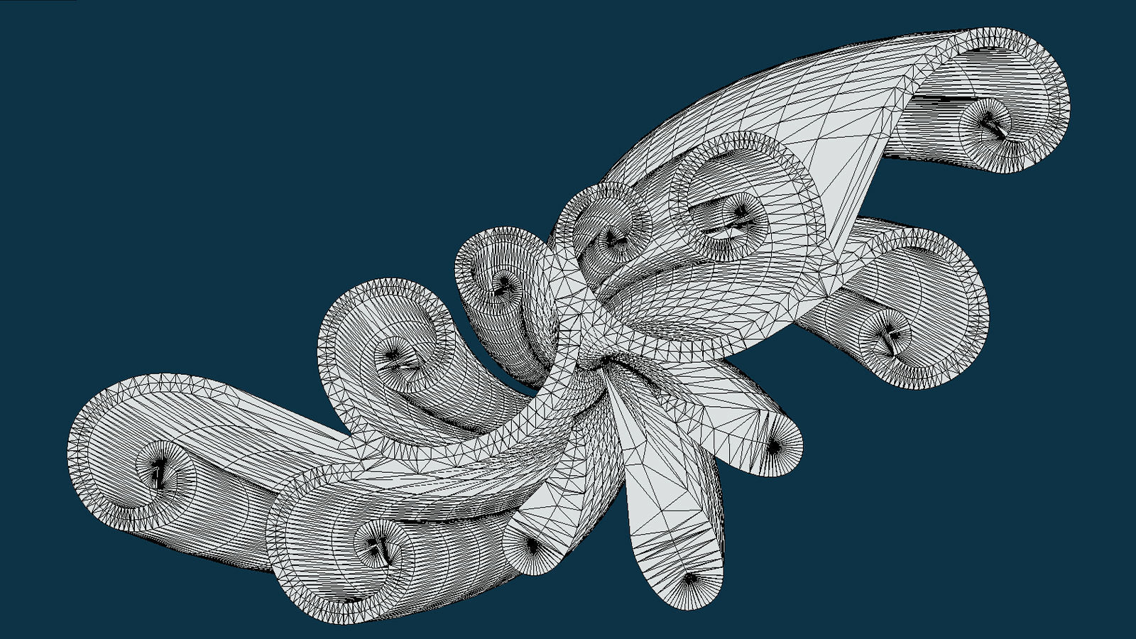 Tube Building Alien Windows 3D model_7