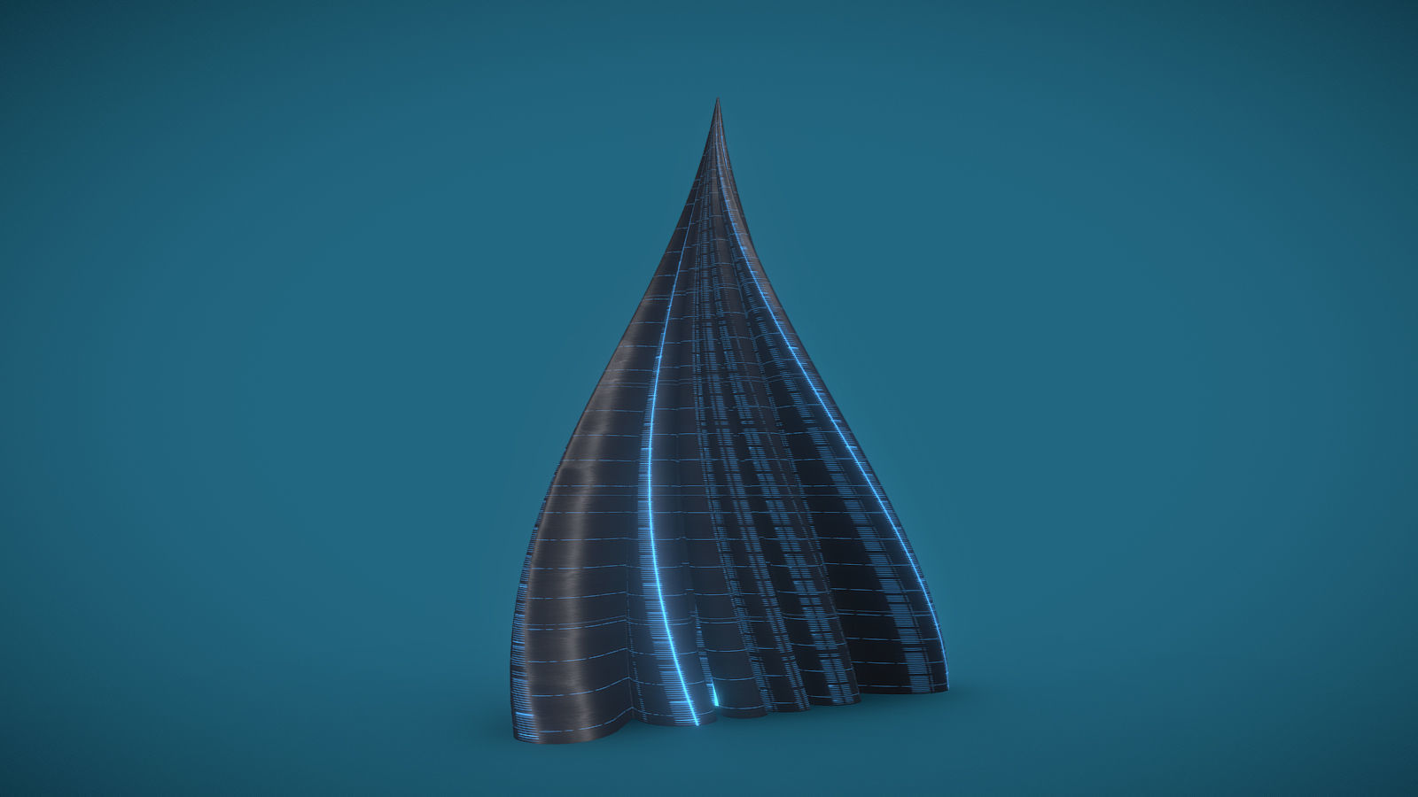 Tube Building Alien Windows 3D model_1