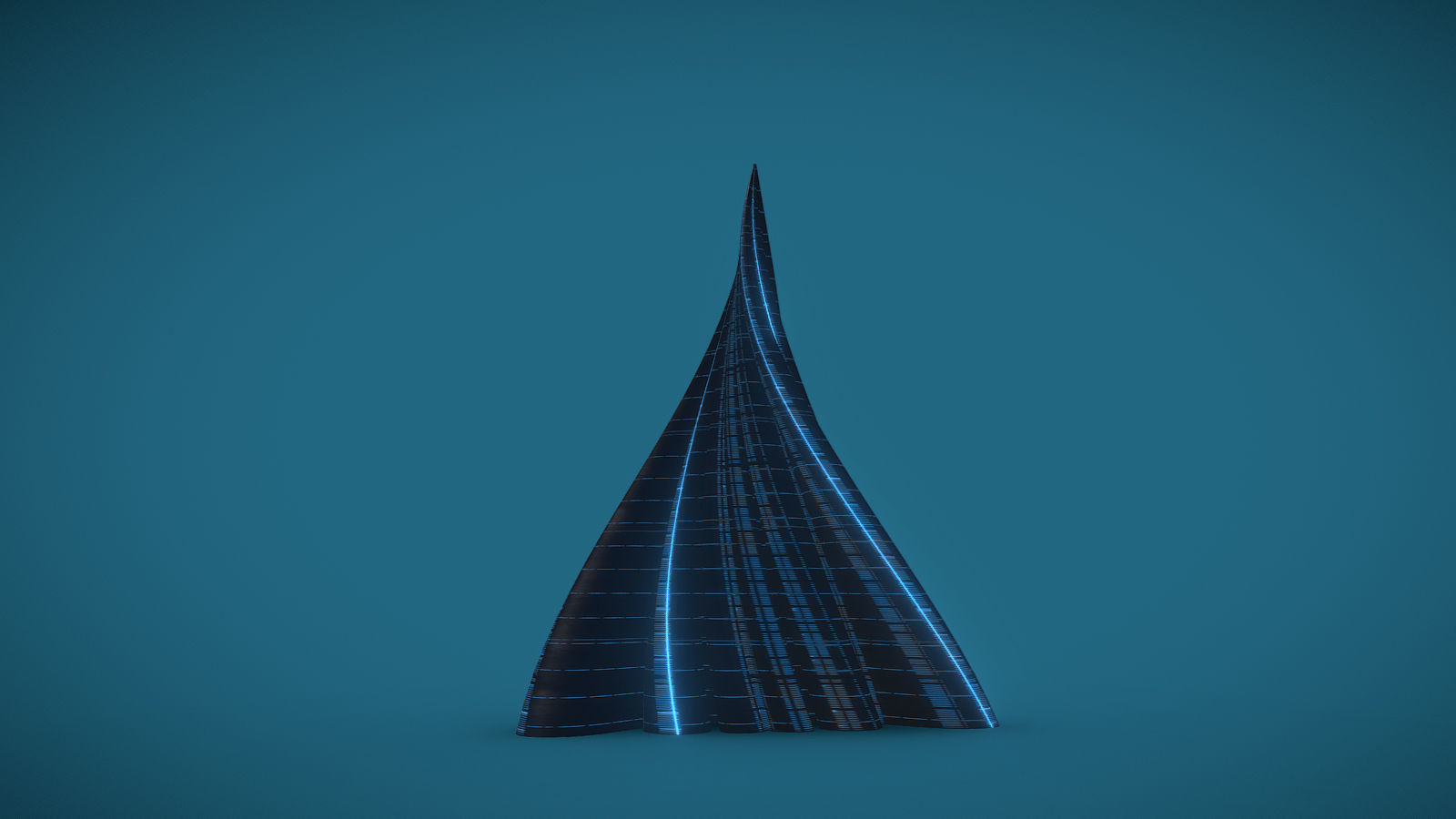 Tube Building Alien Windows 3D model_2