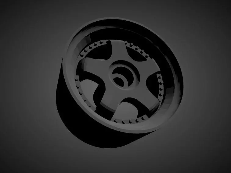 JNC 017 rims with Brakes and tires for Hot Wheels 3D print model_0