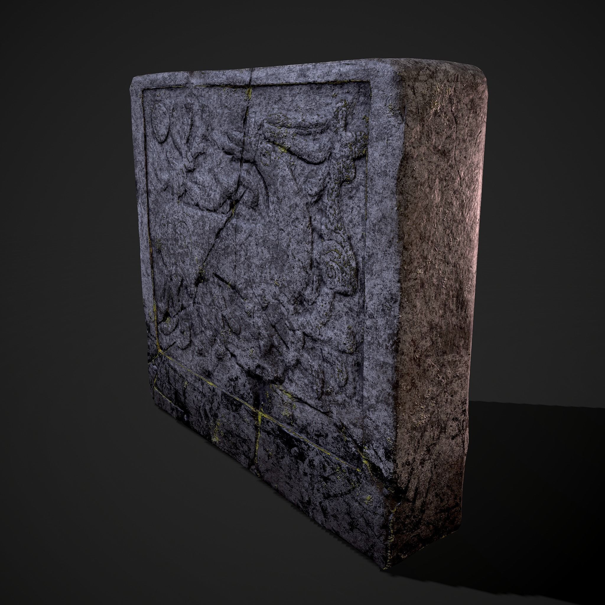 Grave Stone Version 2 Low-poly 3D model_16
