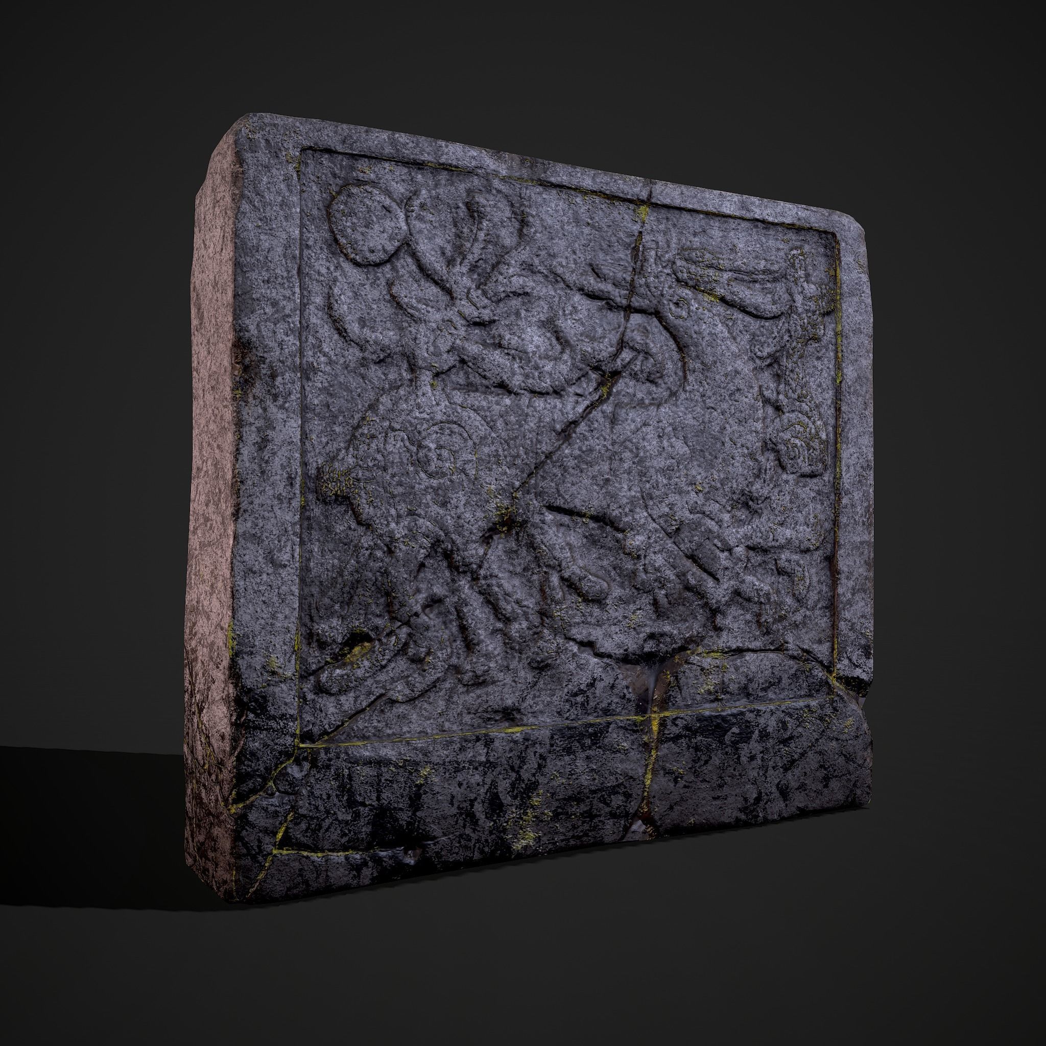 Grave Stone Version 2 Low-poly 3D model_36