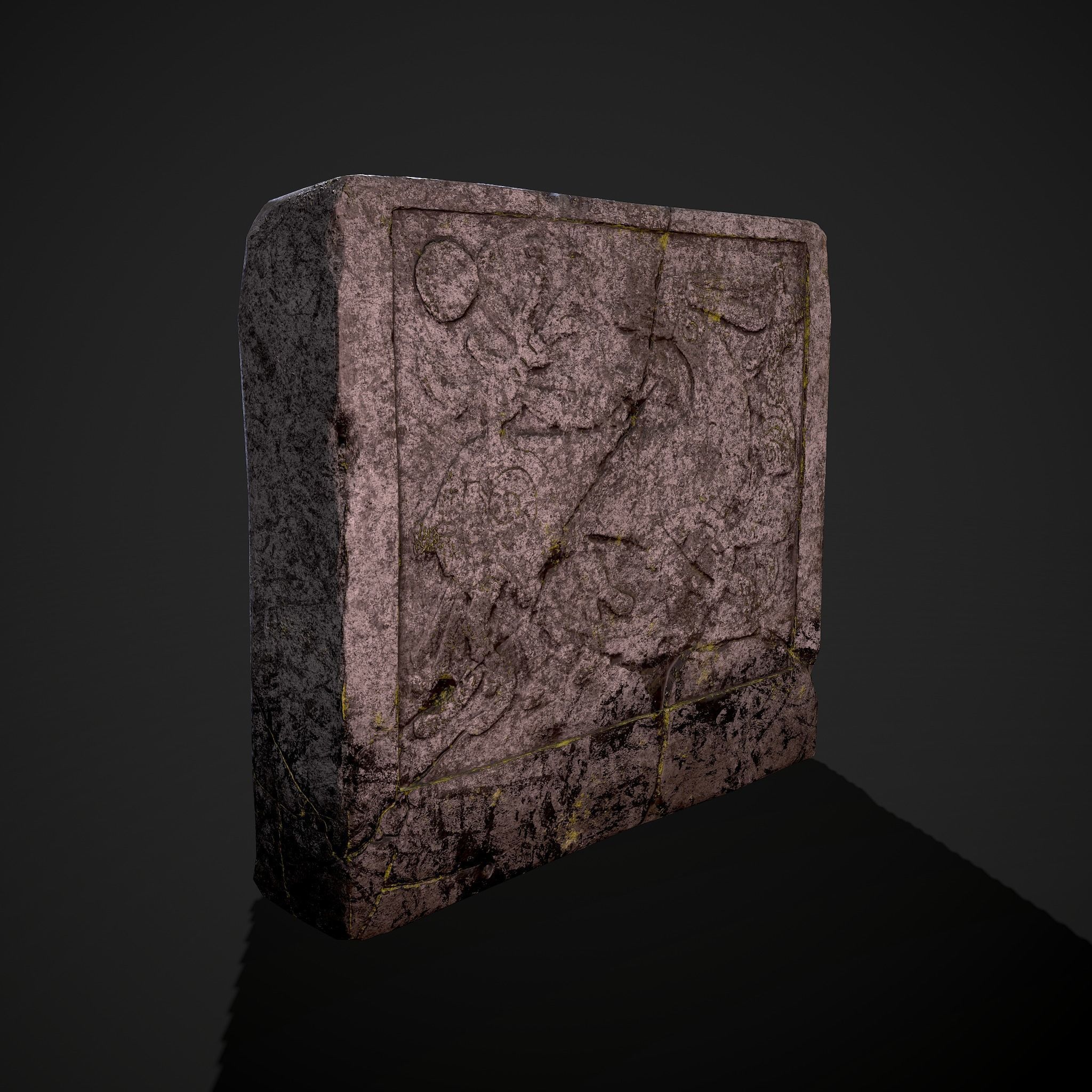 Grave Stone Version 2 Low-poly 3D model_3
