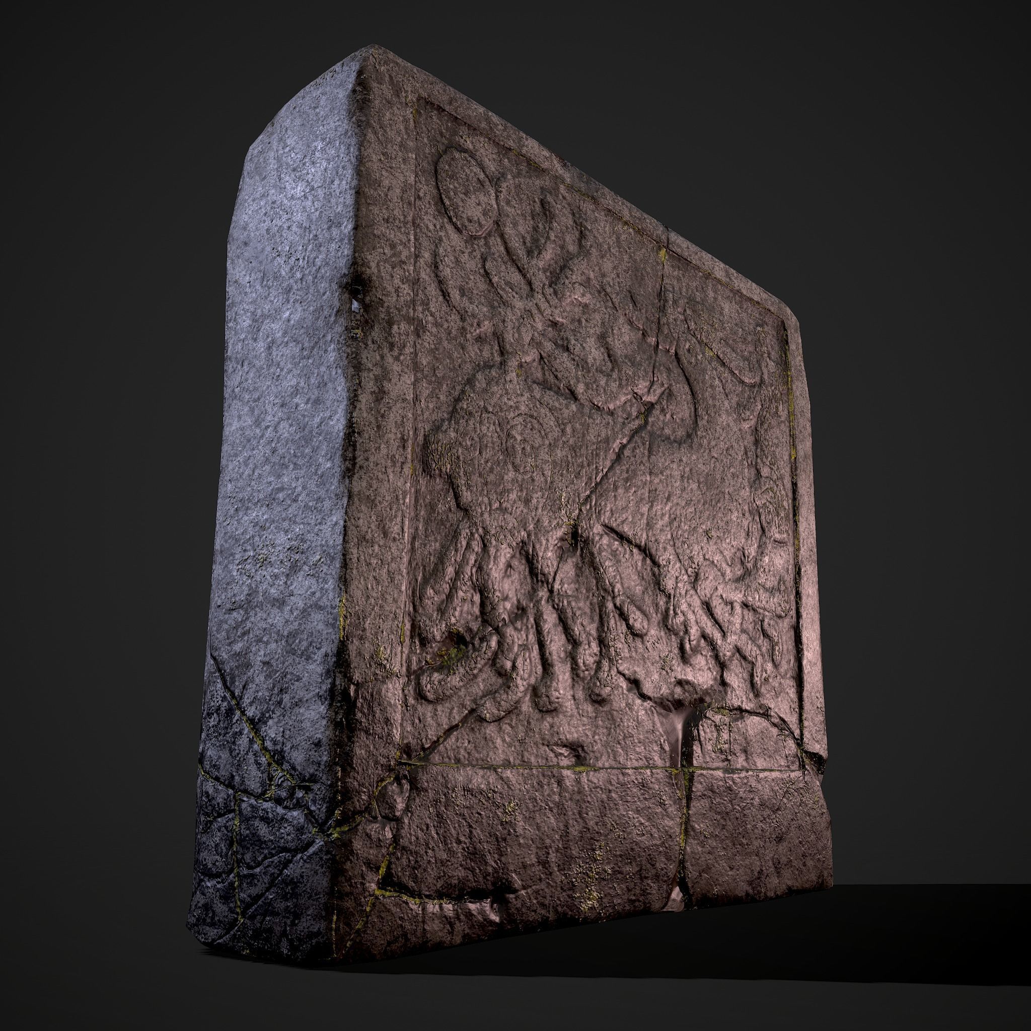 Grave Stone Version 2 Low-poly 3D model_2