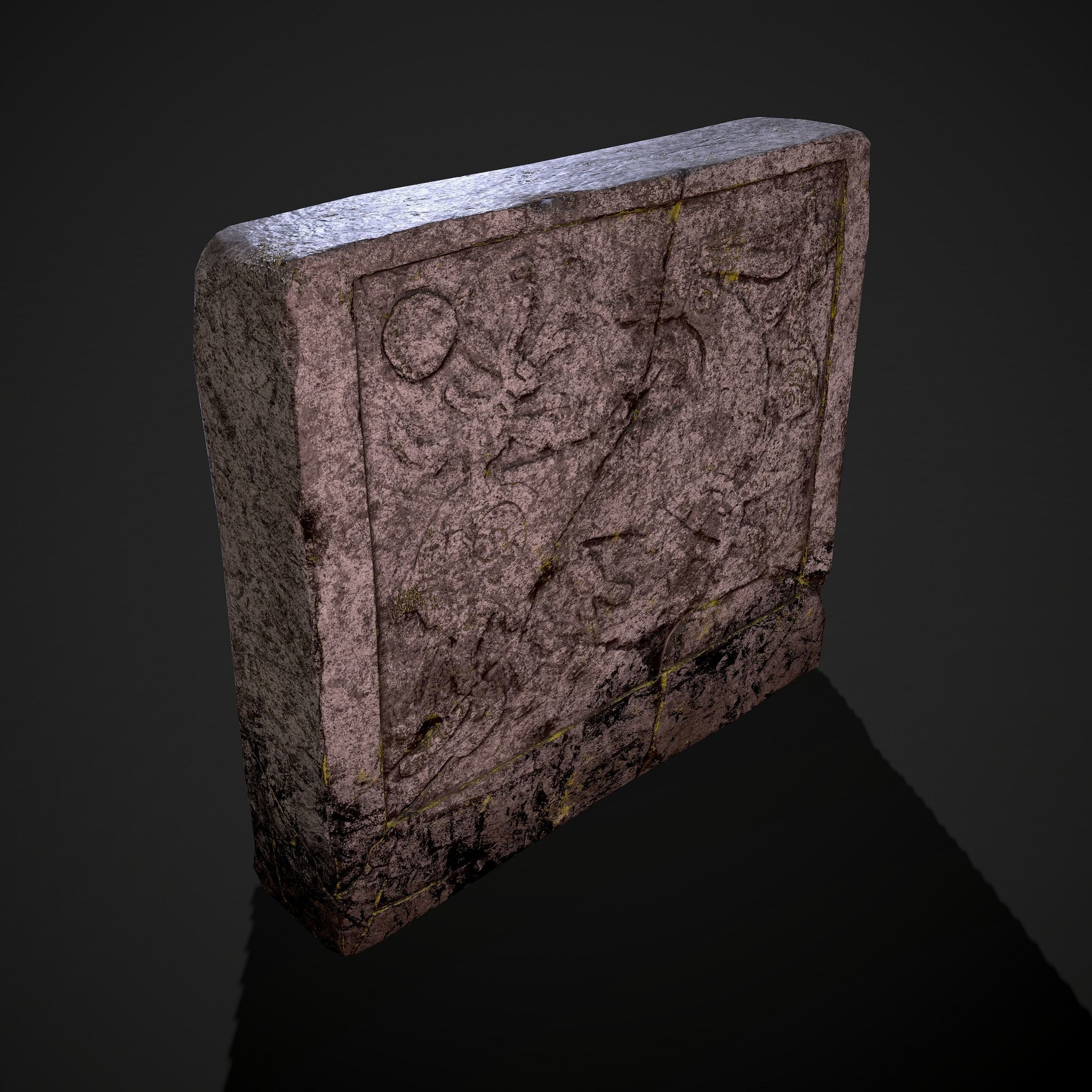 Grave Stone Version 2 Low-poly 3D model_13