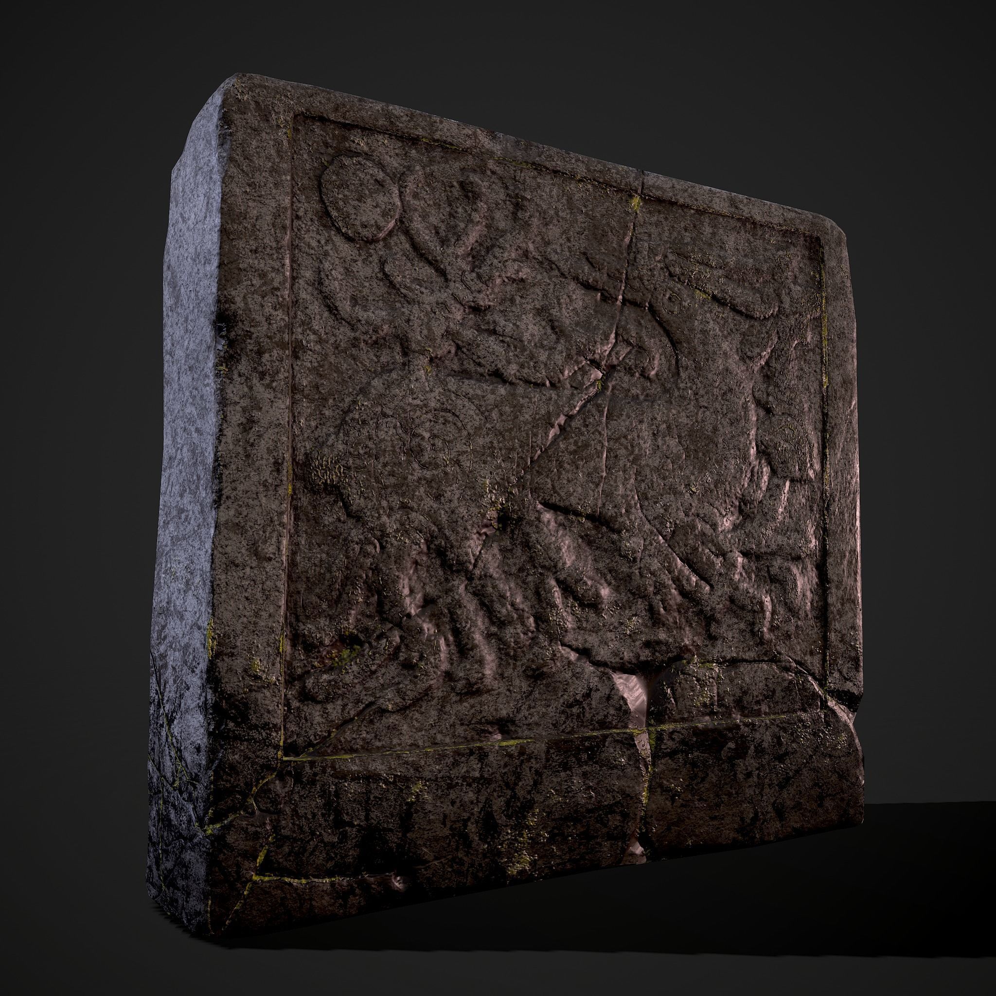 Grave Stone Version 2 Low-poly 3D model_21
