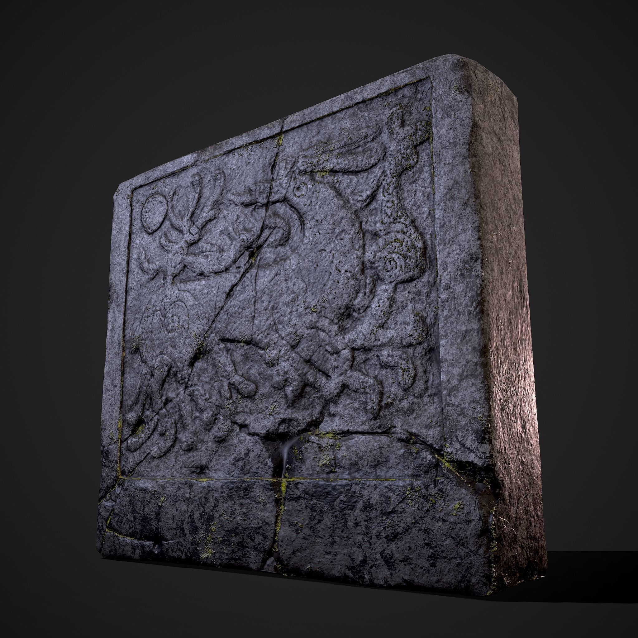 Grave Stone Version 2 Low-poly 3D model_19