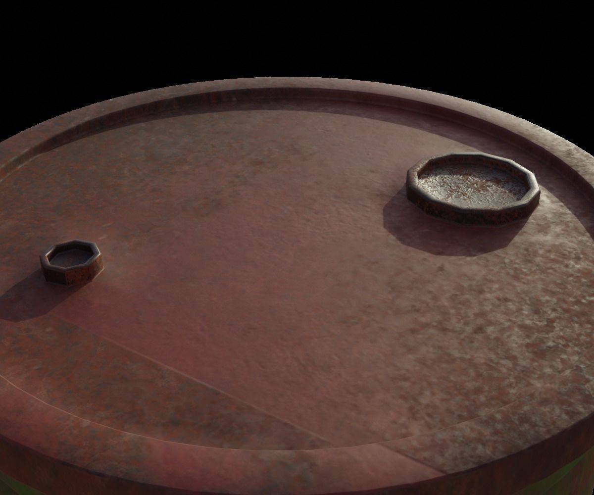 low poly oil barrel Low-poly 3D model_2