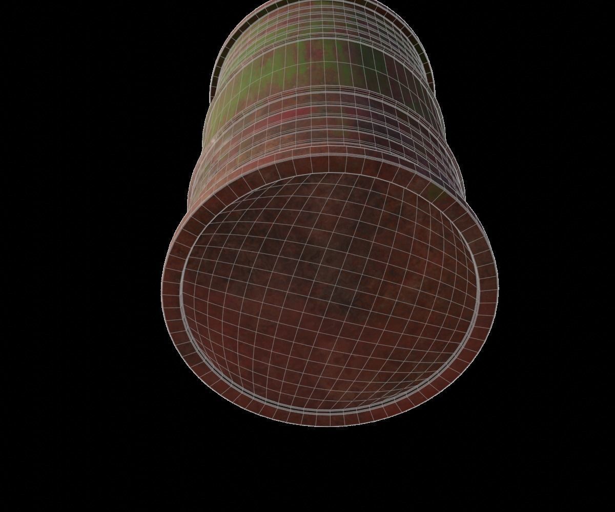 low poly oil barrel Low-poly 3D model_5