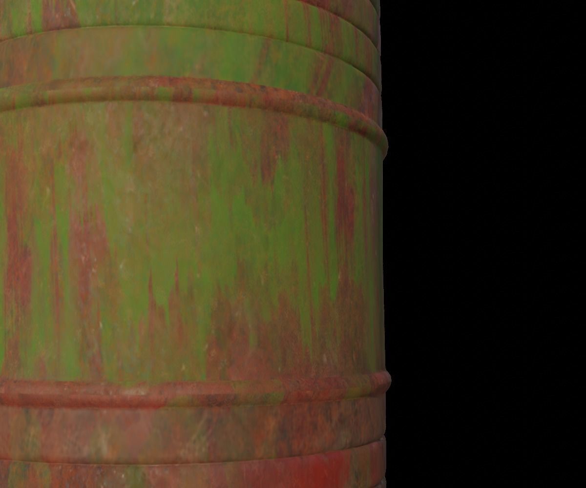 low poly oil barrel Low-poly 3D model_3