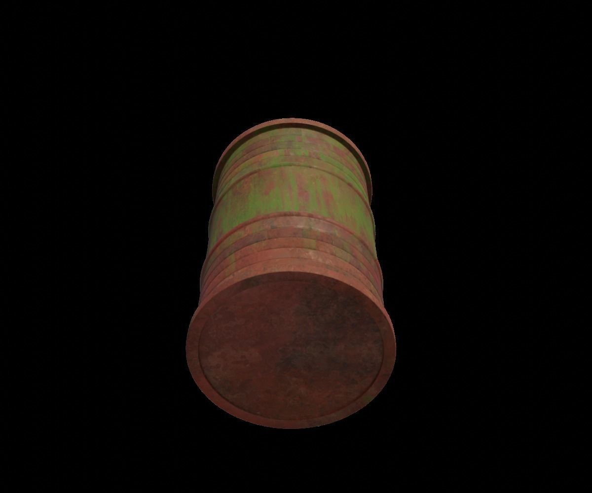 low poly oil barrel Low-poly 3D model_1