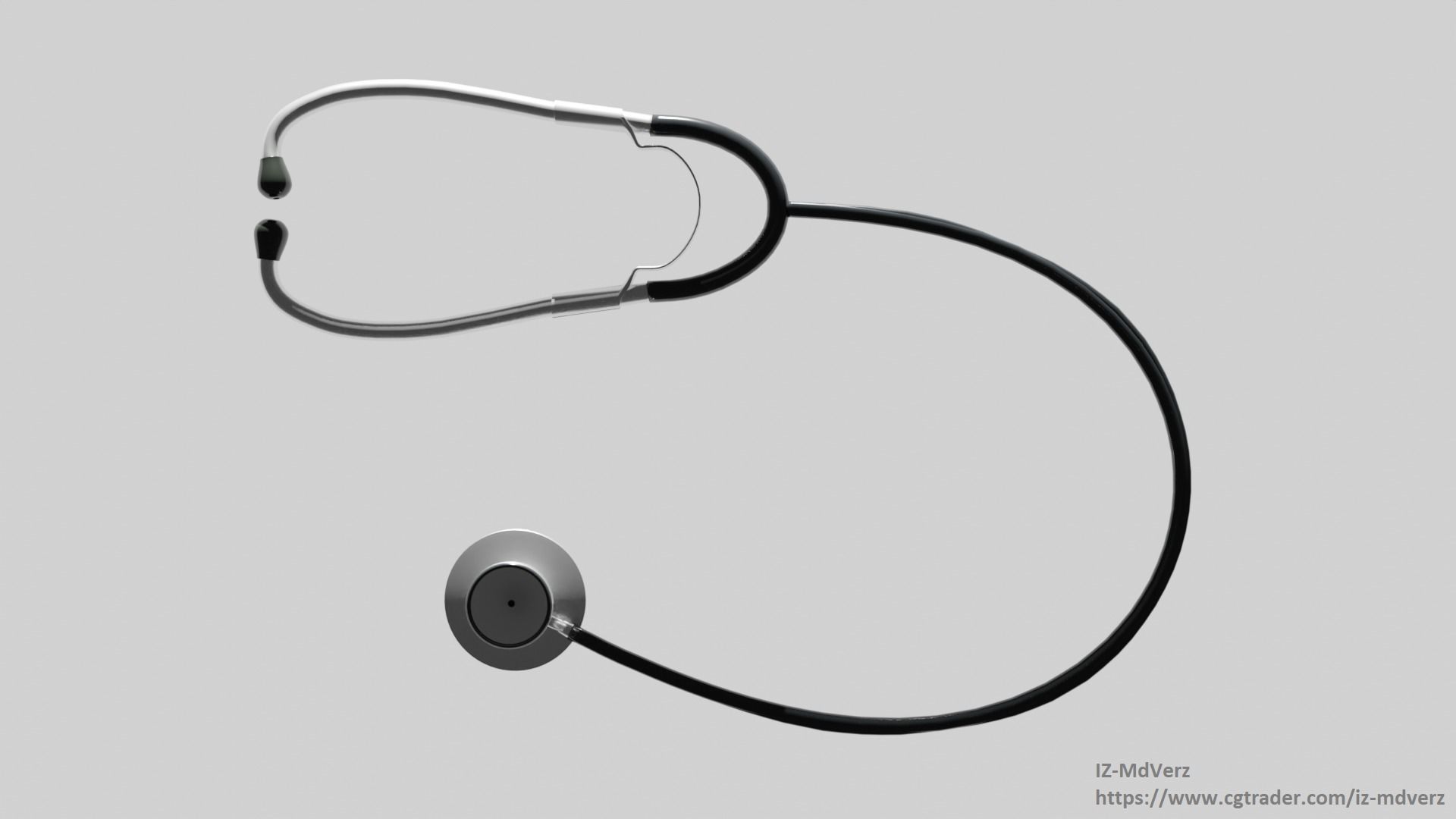 Medical Stethoscope rigged 3D model_9
