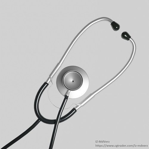 Medical Stethoscope rigged 3D model