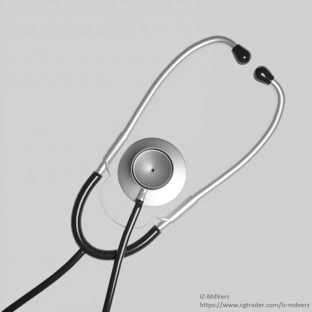 Medical Stethoscope rigged 3D model_0