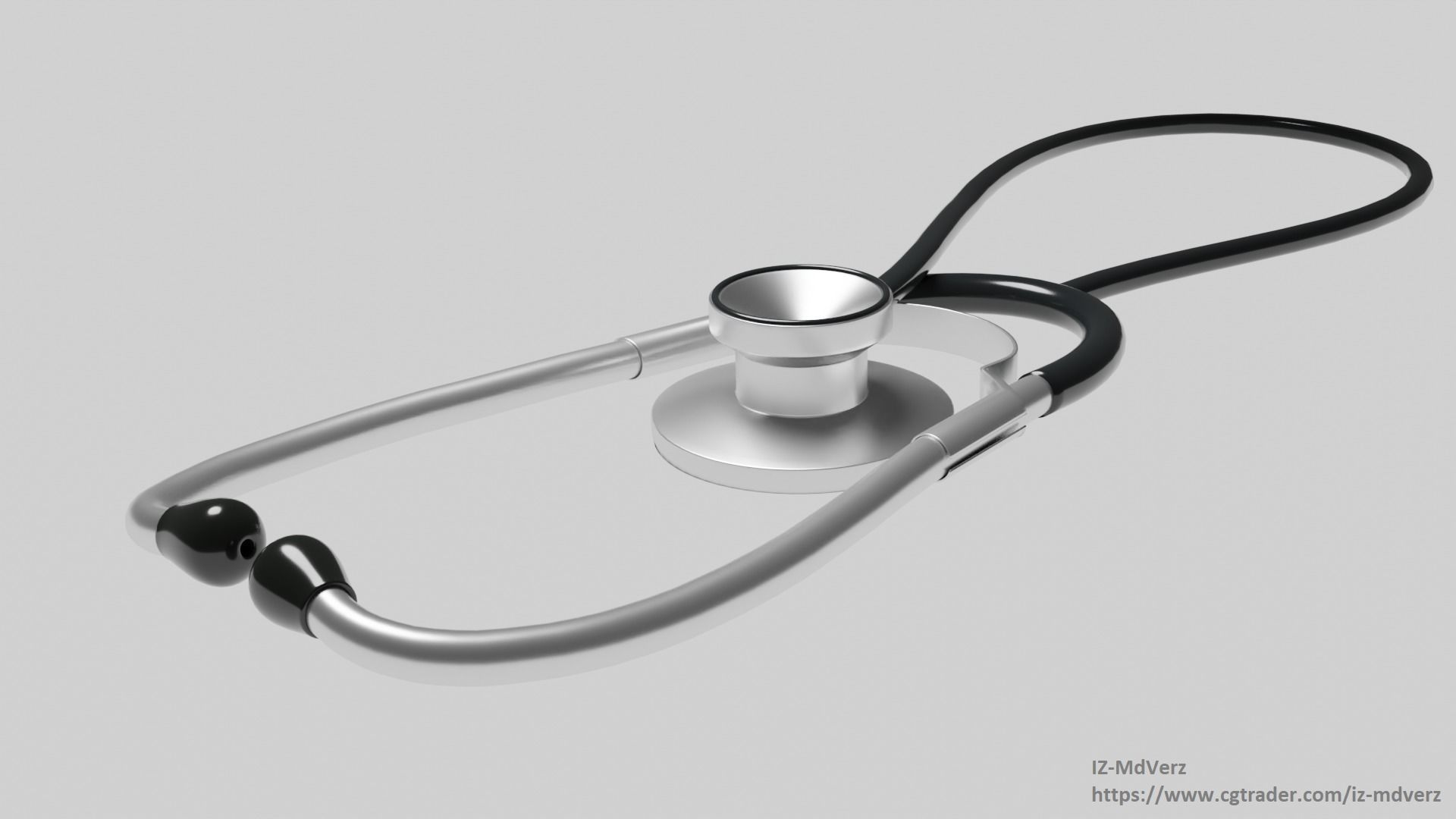 Medical Stethoscope rigged 3D model_1