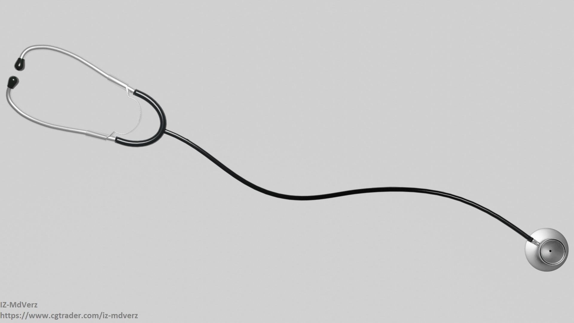 Medical Stethoscope rigged 3D model_5