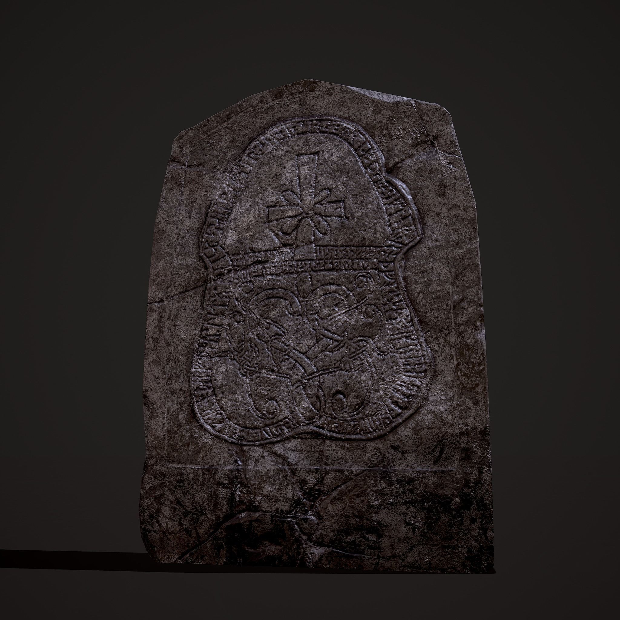 Grave Stone Version 1 Low-poly 3D model_18