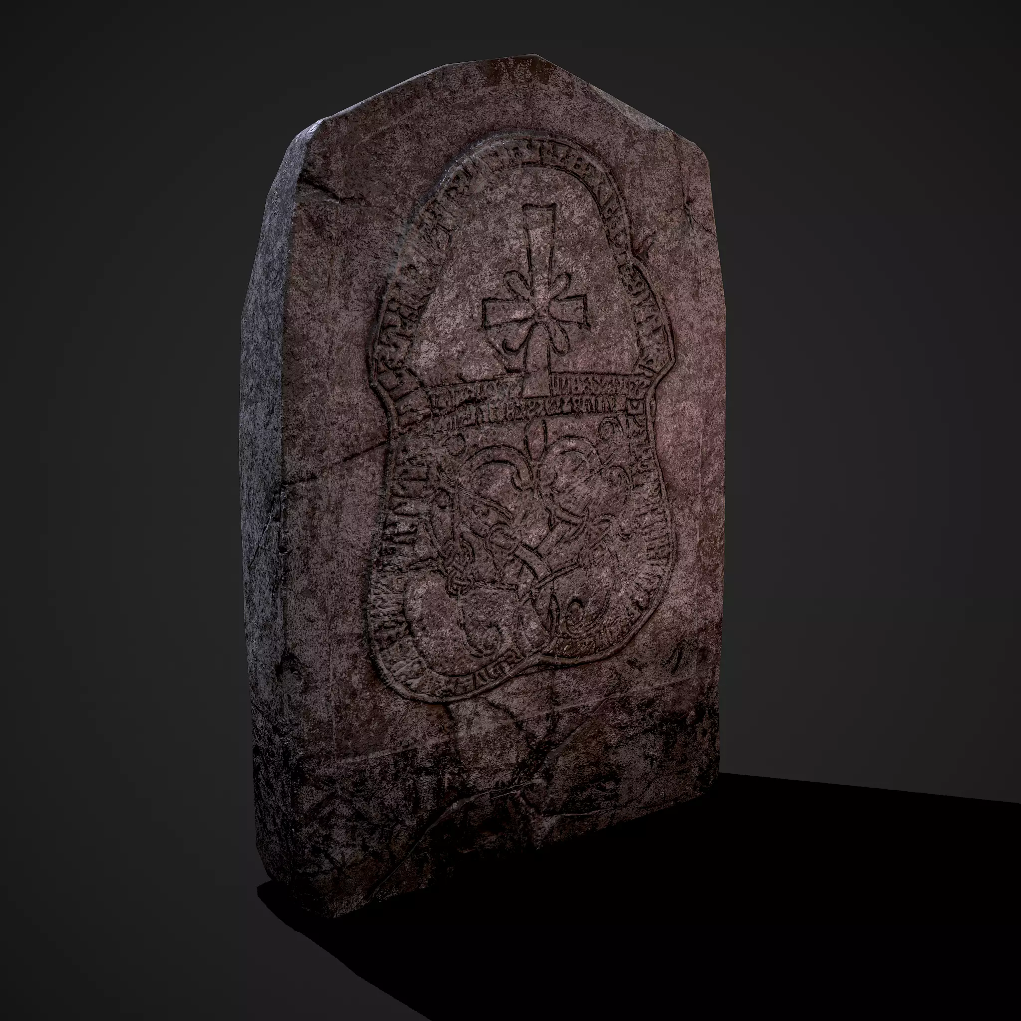 Grave Stone Version 1 Low-poly 3D model_0