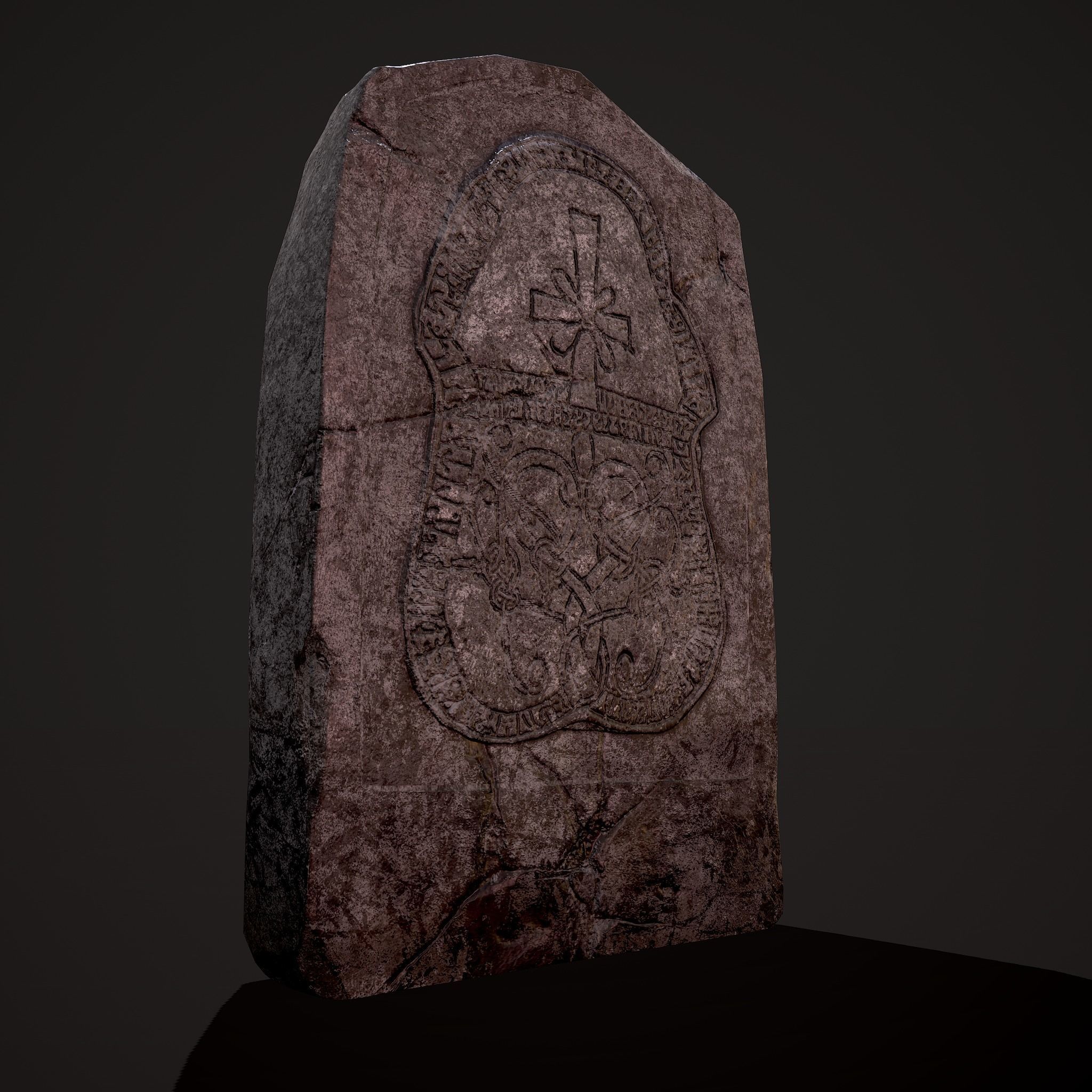 Grave Stone Version 1 Low-poly 3D model_2