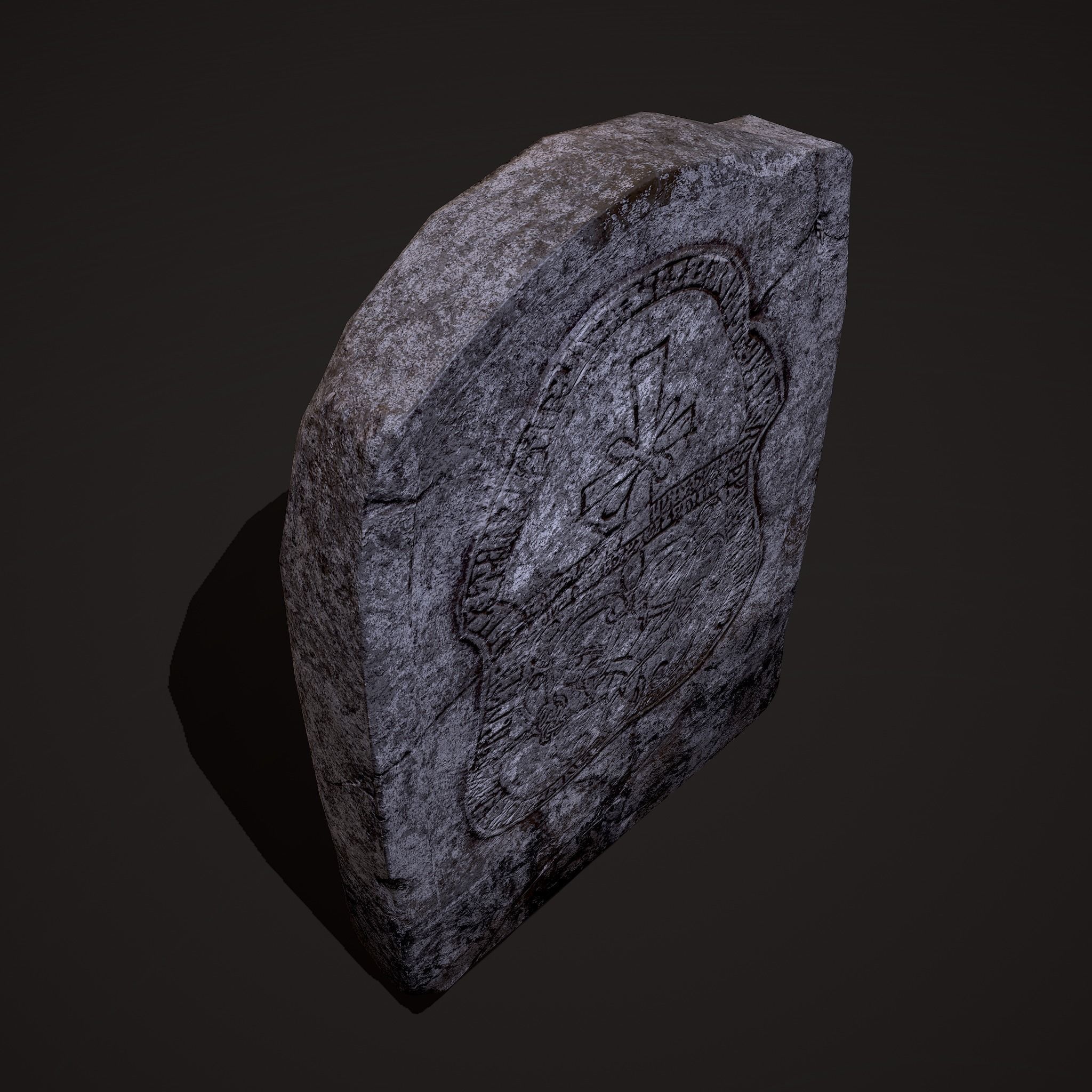 Grave Stone Version 1 Low-poly 3D model_11