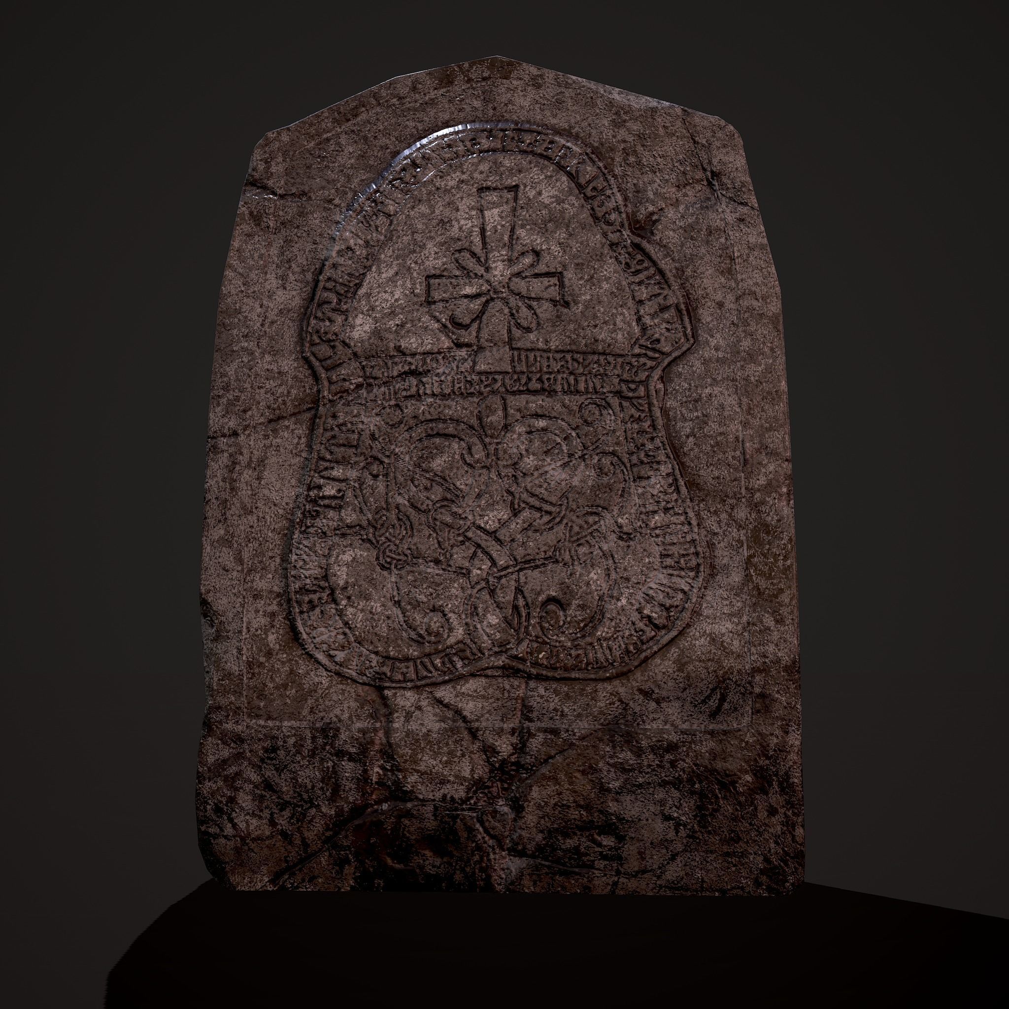 Grave Stone Version 1 Low-poly 3D model_9