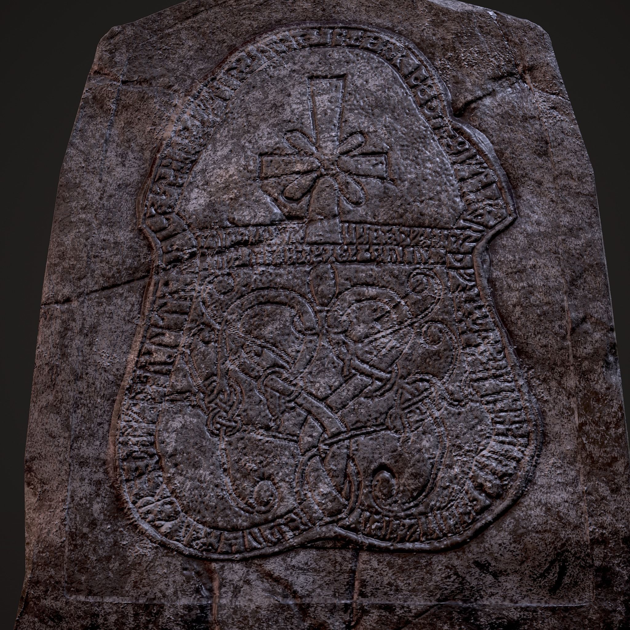 Grave Stone Version 1 Low-poly 3D model_23