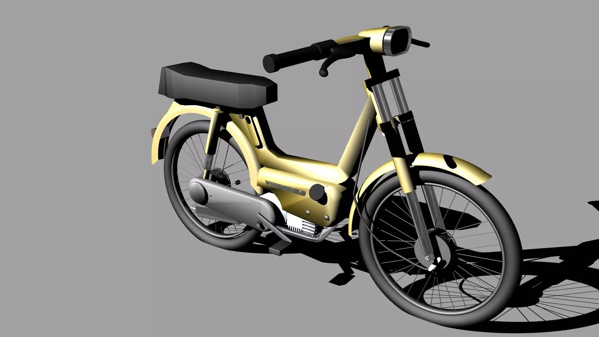 Vespino gold motorcycle 3D model_0