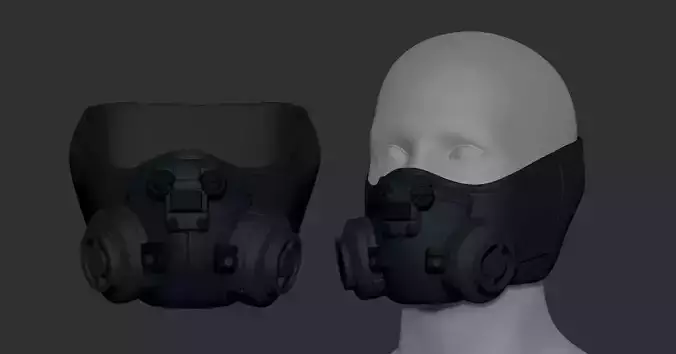 Gas mask high poly sculpt 3d printable scifi futuristic space 3D model