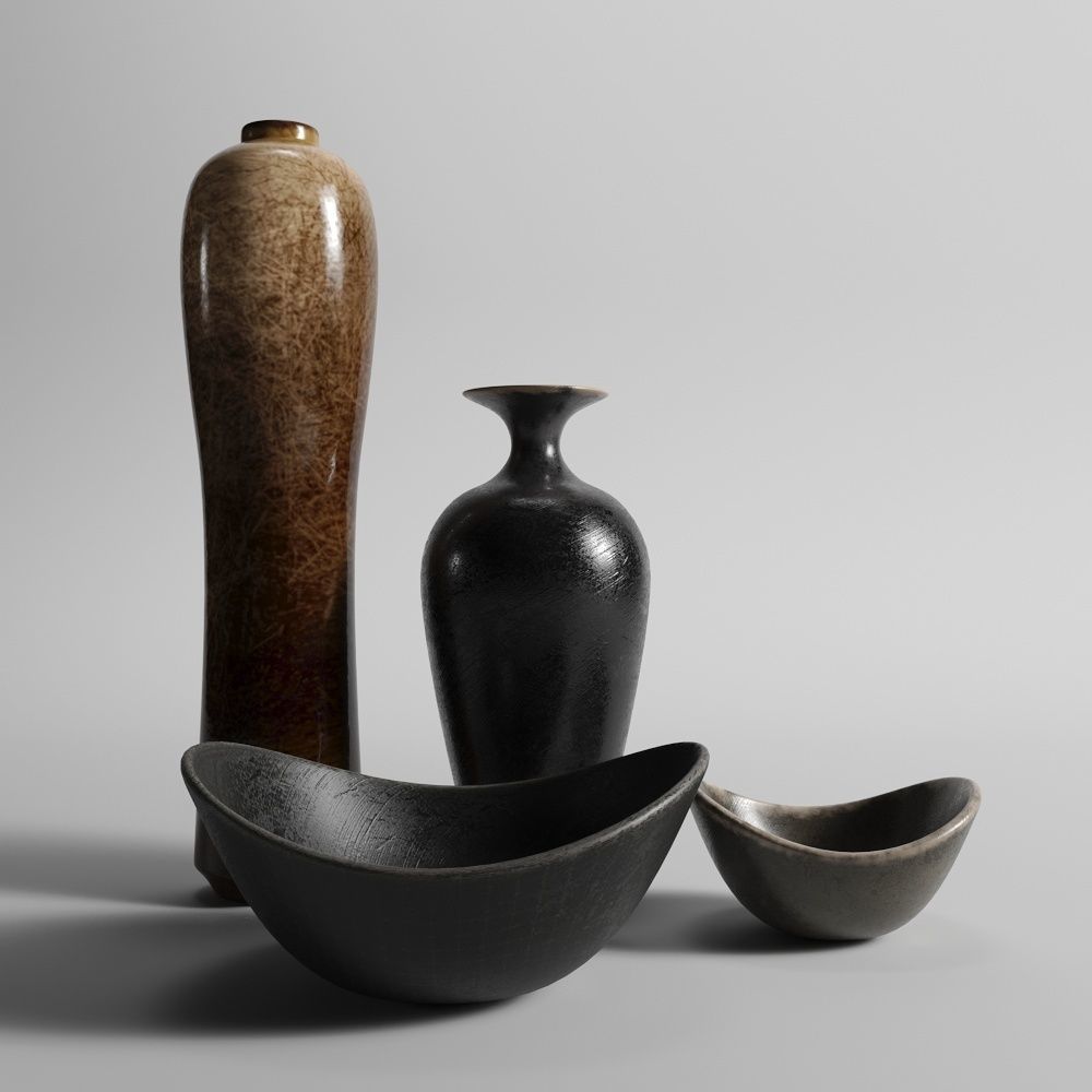 Hand painted vases 3D model_1