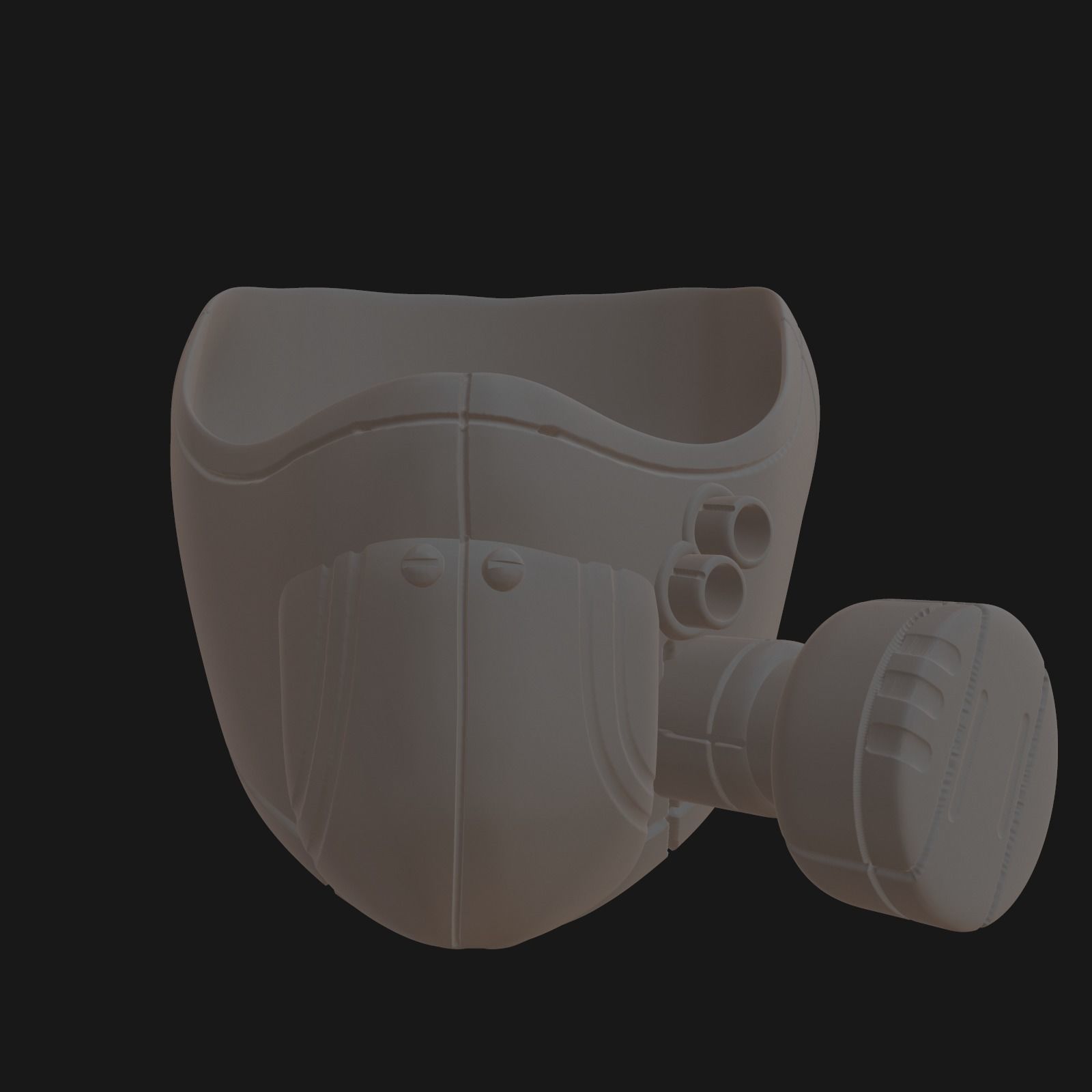 gas mask helmet high poly sculpt 3d printable 3D model_7