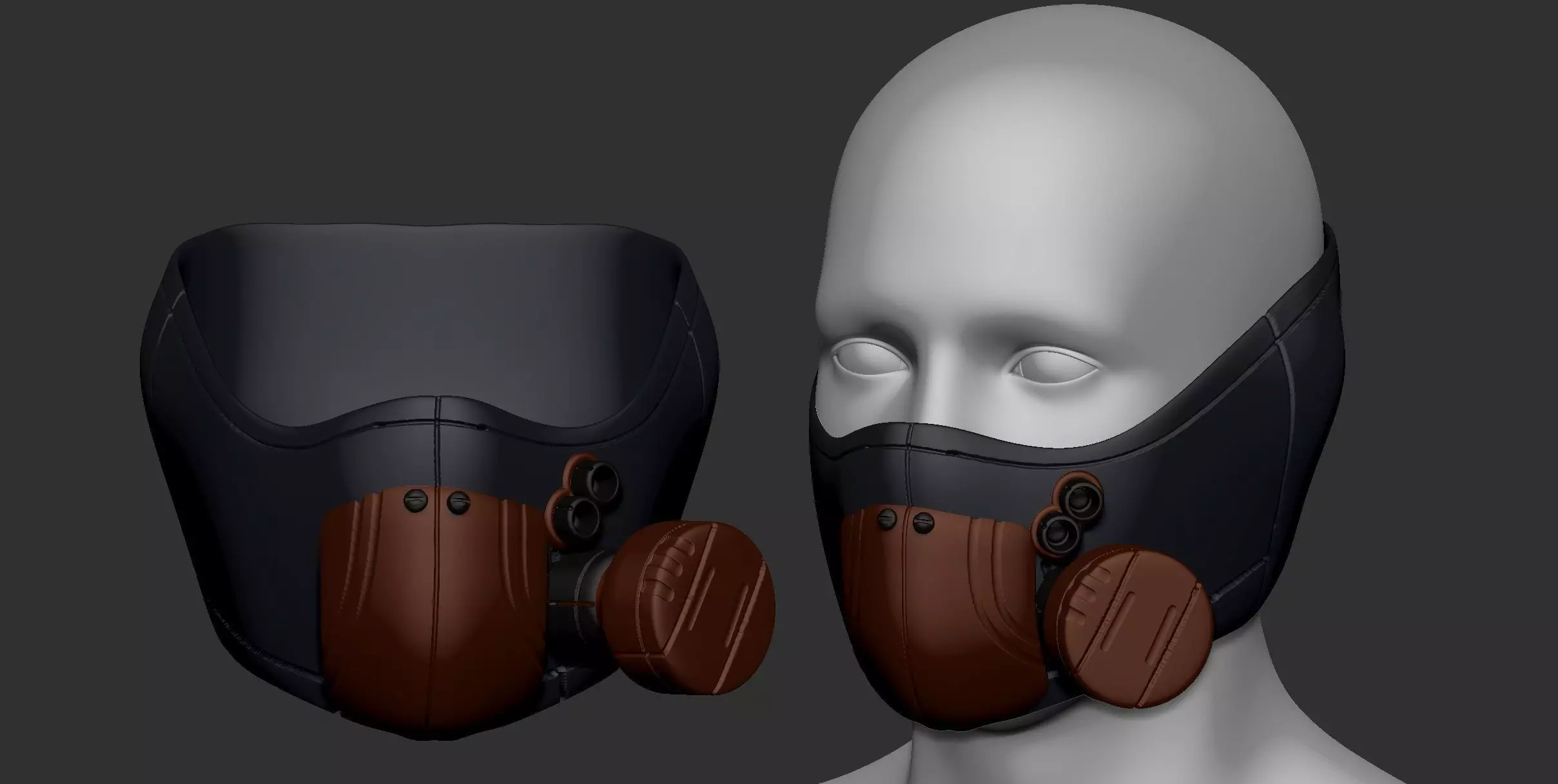 gas mask helmet high poly sculpt 3d printable 3D model_0