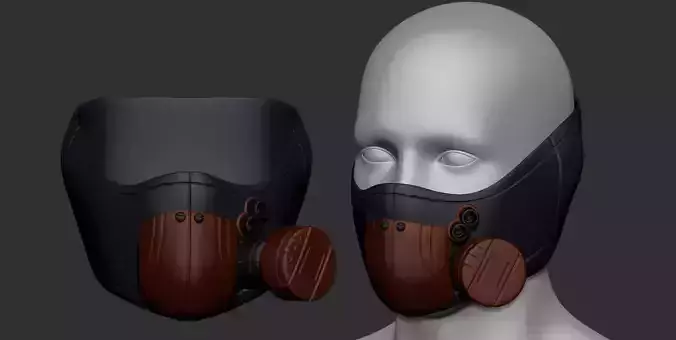 gas mask helmet high poly sculpt 3d printable