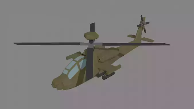 Low Poly AH-64D Apache Low-poly 3D model