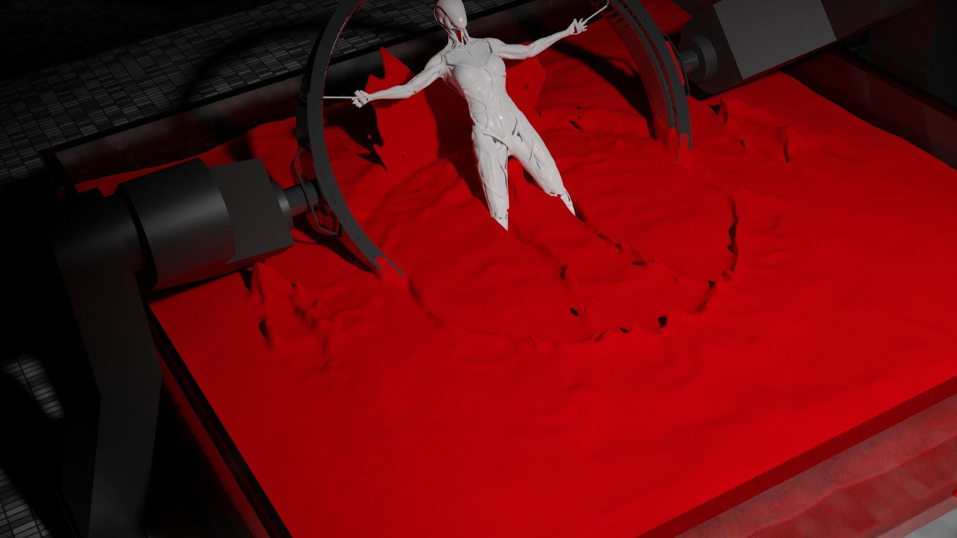 WestWorld Drone Host with blender animation 3D print model_8