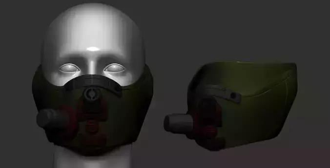 High quality gas mask helmet high poly scifi sculpt 3d printable