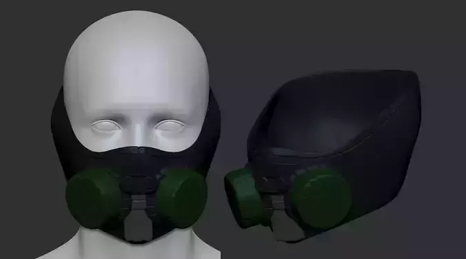 gas mask helmet scifi high poly sculpt 3d printable