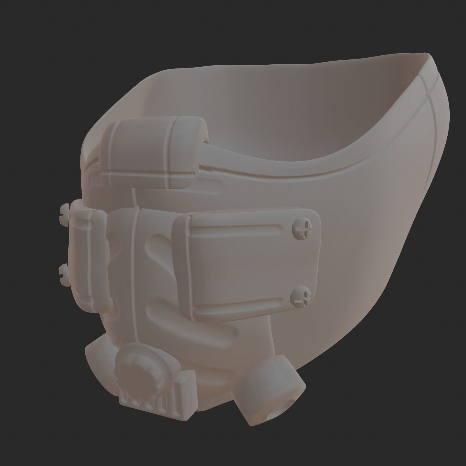 gas mask combat helmet high poly sculpt 3d printable  3D model_7