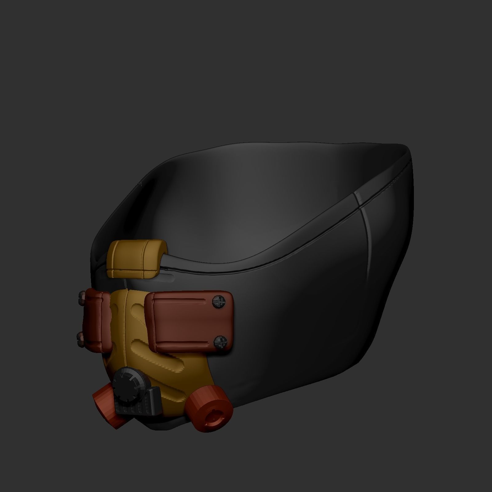 gas mask combat helmet high poly sculpt 3d printable  3D model_3