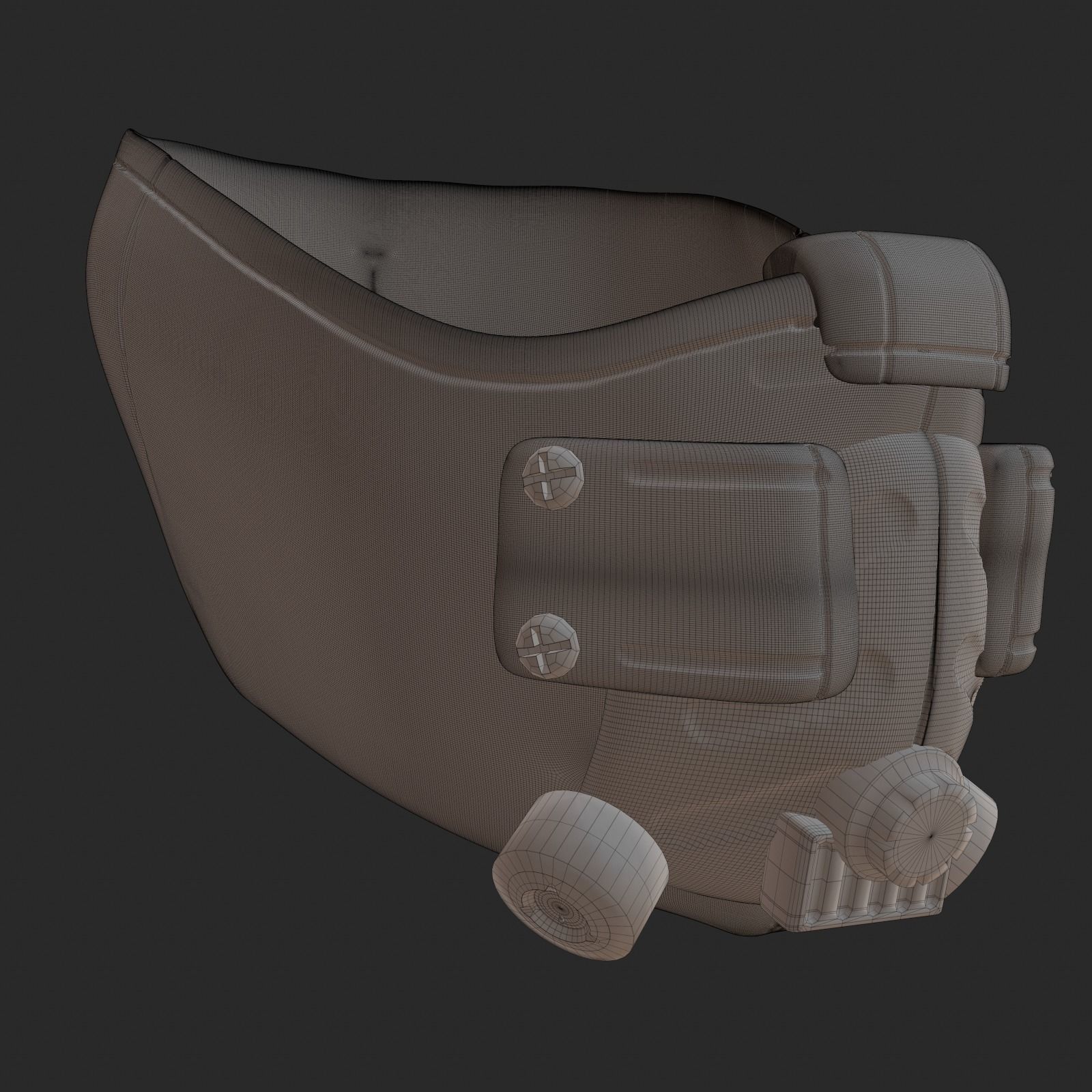 gas mask combat helmet high poly sculpt 3d printable  3D model_10