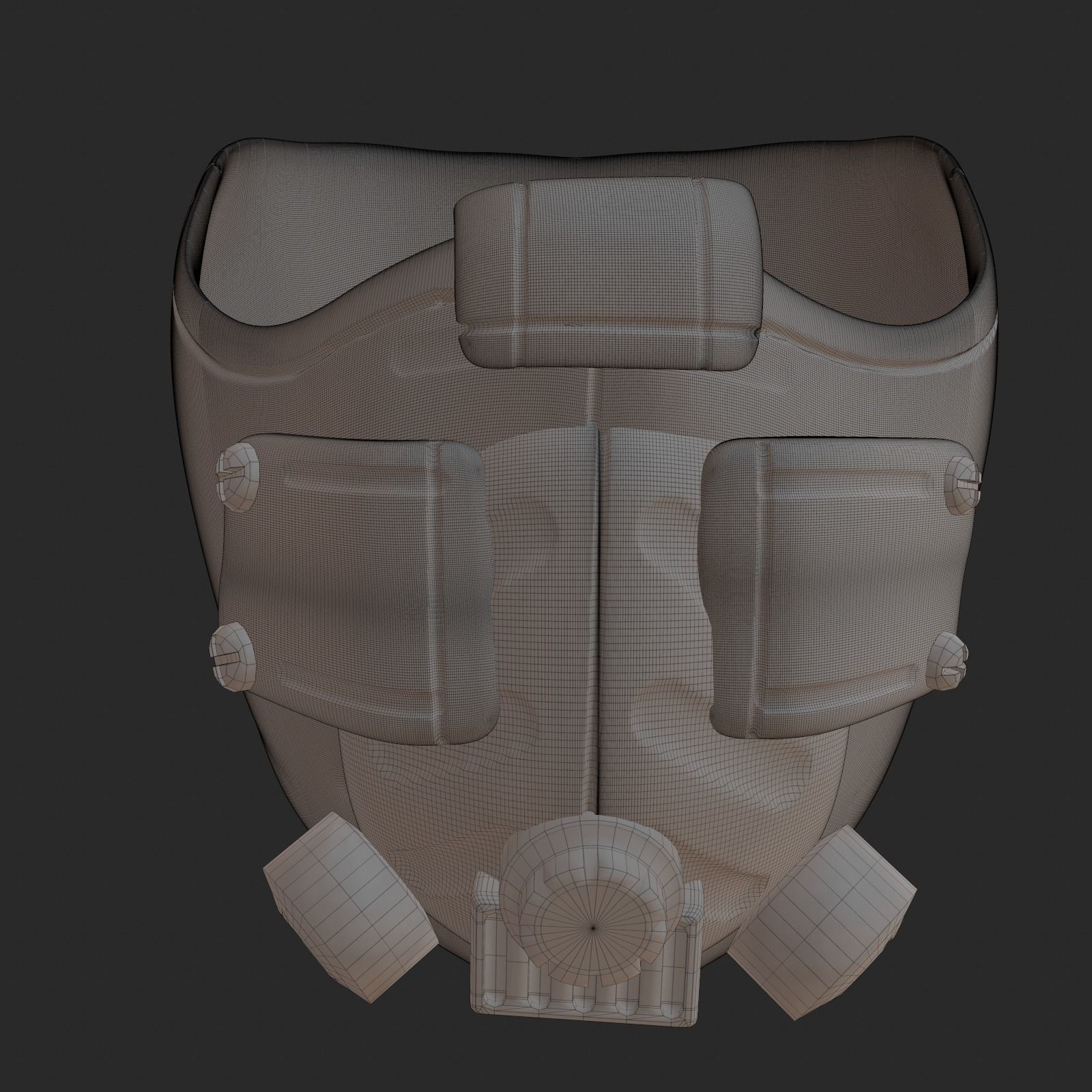 gas mask combat helmet high poly sculpt 3d printable  3D model_9