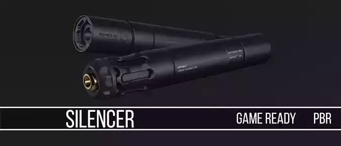 Silencer nikon dslr lens Low-poly 3D model