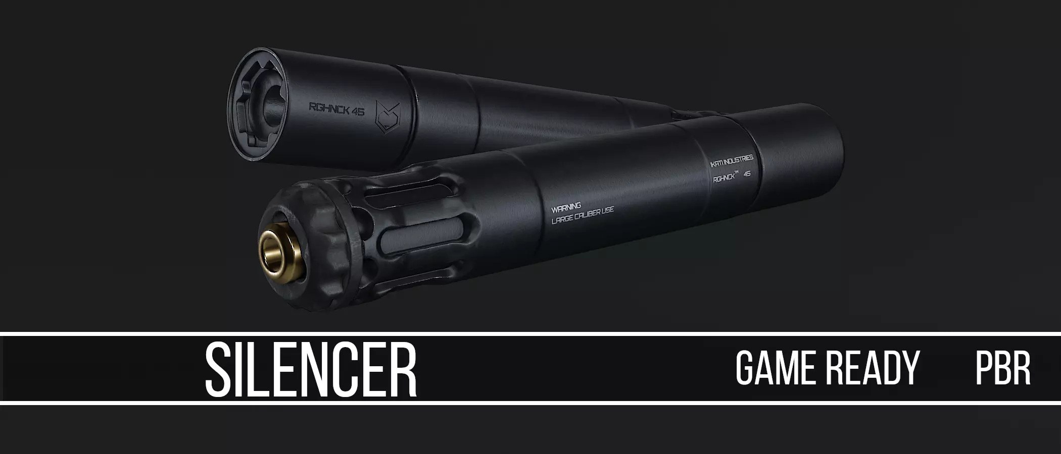 Silencer nikon dslr lens Low-poly 3D model_0