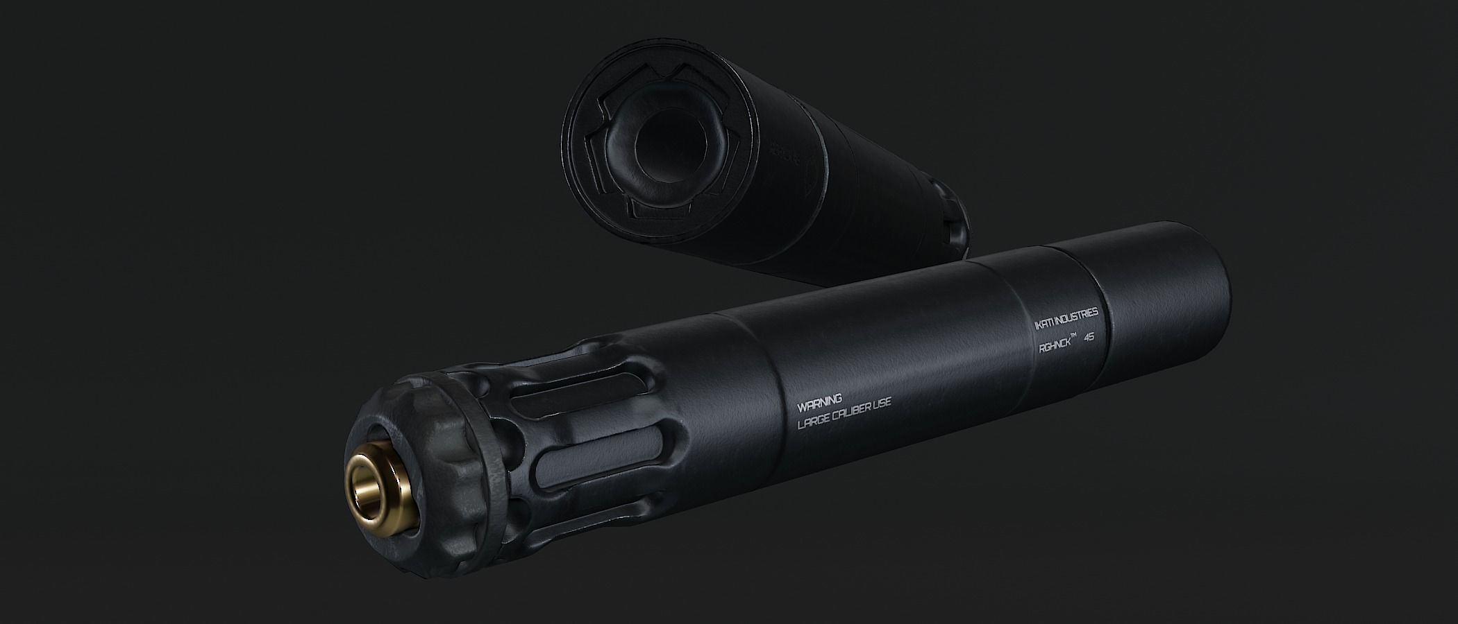 Silencer nikon dslr lens Low-poly 3D model_4