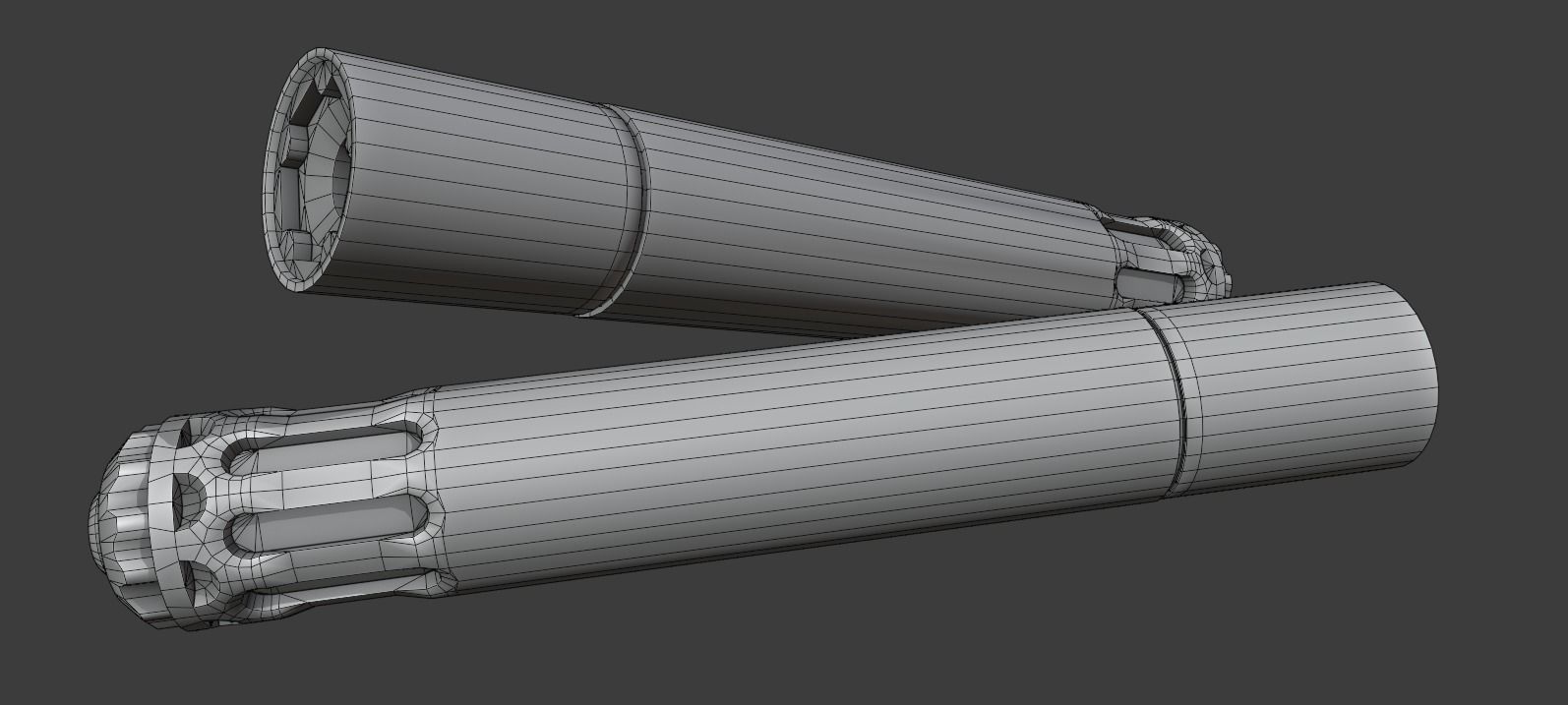 Silencer nikon dslr lens Low-poly 3D model_5