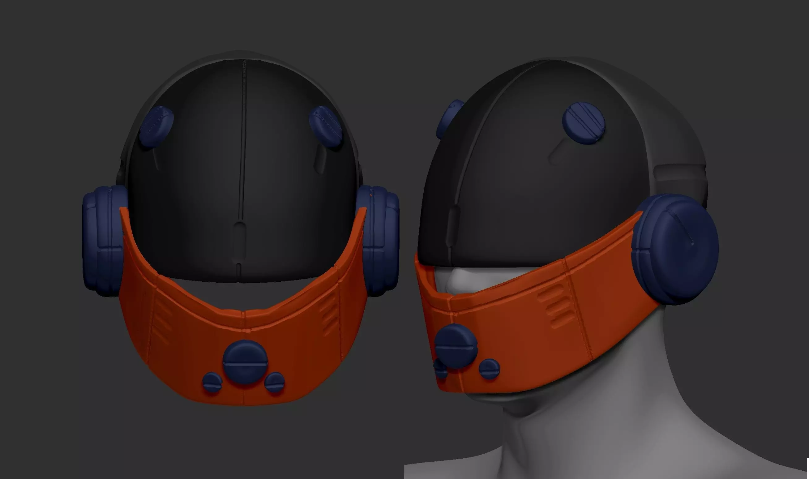 High quality scifi helmet high poly sculpt 3d printable 3D model