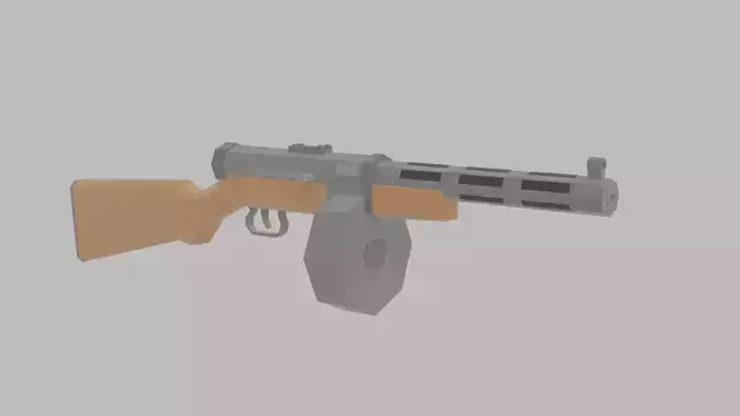 Low Poly submachinegun PDD-40