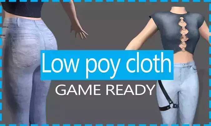 game ready women clothes Low-poly 3D model