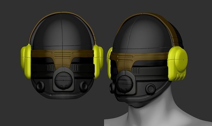 High quality scifi helmet high poly sculpt 3d printable  3D model