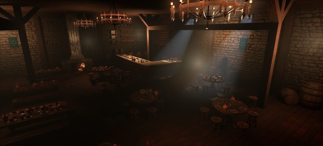 Medieval Tavern - UE4 Low-poly 3D model_5